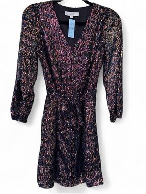 LOFT Sequin Wrap Mini Dress | Rainbow Multicolor | NWT $110 | Size SP ✨